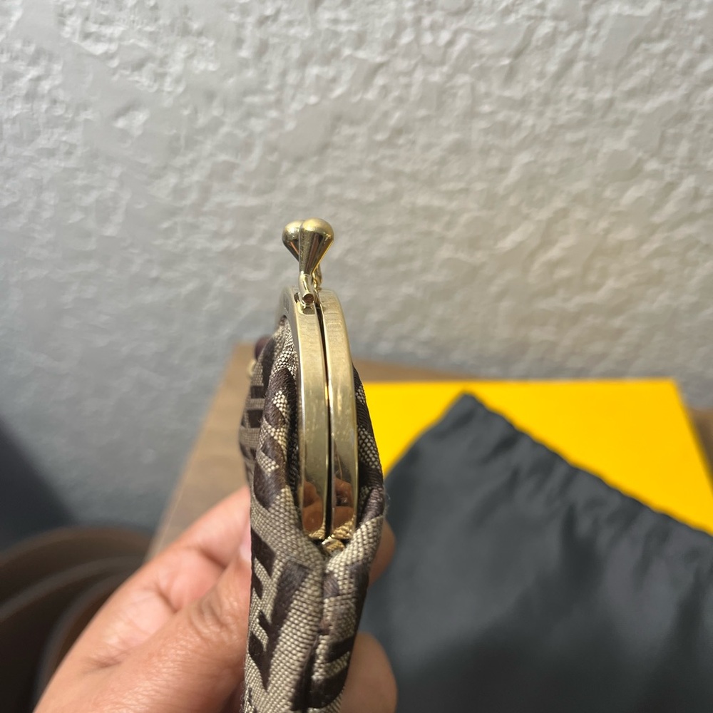 FENDI Brown and Tan Monogram RARE Coin Purse - Picture 4 of 5